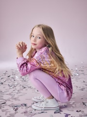 Pink Sequin Sweatshirt And Foil Leggings Set (3-16yrs) - Image 3 of 8
