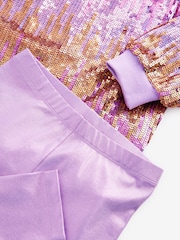 Pink Sequin Sweatshirt And Foil Leggings Set (3-16yrs) - Image 7 of 8