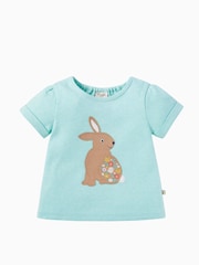Frugi Green Mint Easter Rabbit Applique T-Shirt - Image 1 of 3