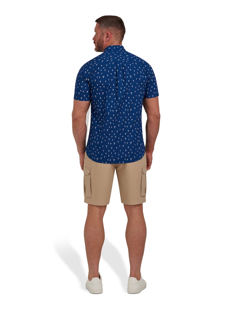 Raging Bull Blue Short Sleeve Daisy Print Poplin Shirt - Image 2 of 8