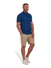 Raging Bull Blue Short Sleeve Daisy Print Poplin Shirt - Image 3 of 8