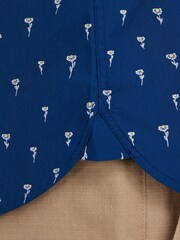 Raging Bull Blue Short Sleeve Daisy Print Poplin Shirt - Image 7 of 8