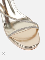 Simmi London Gold Lysette Diamante Heeled Sandals - Image 4 of 4