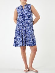Roman Blue Spot Print Tiered Dress - Image 1 of 4