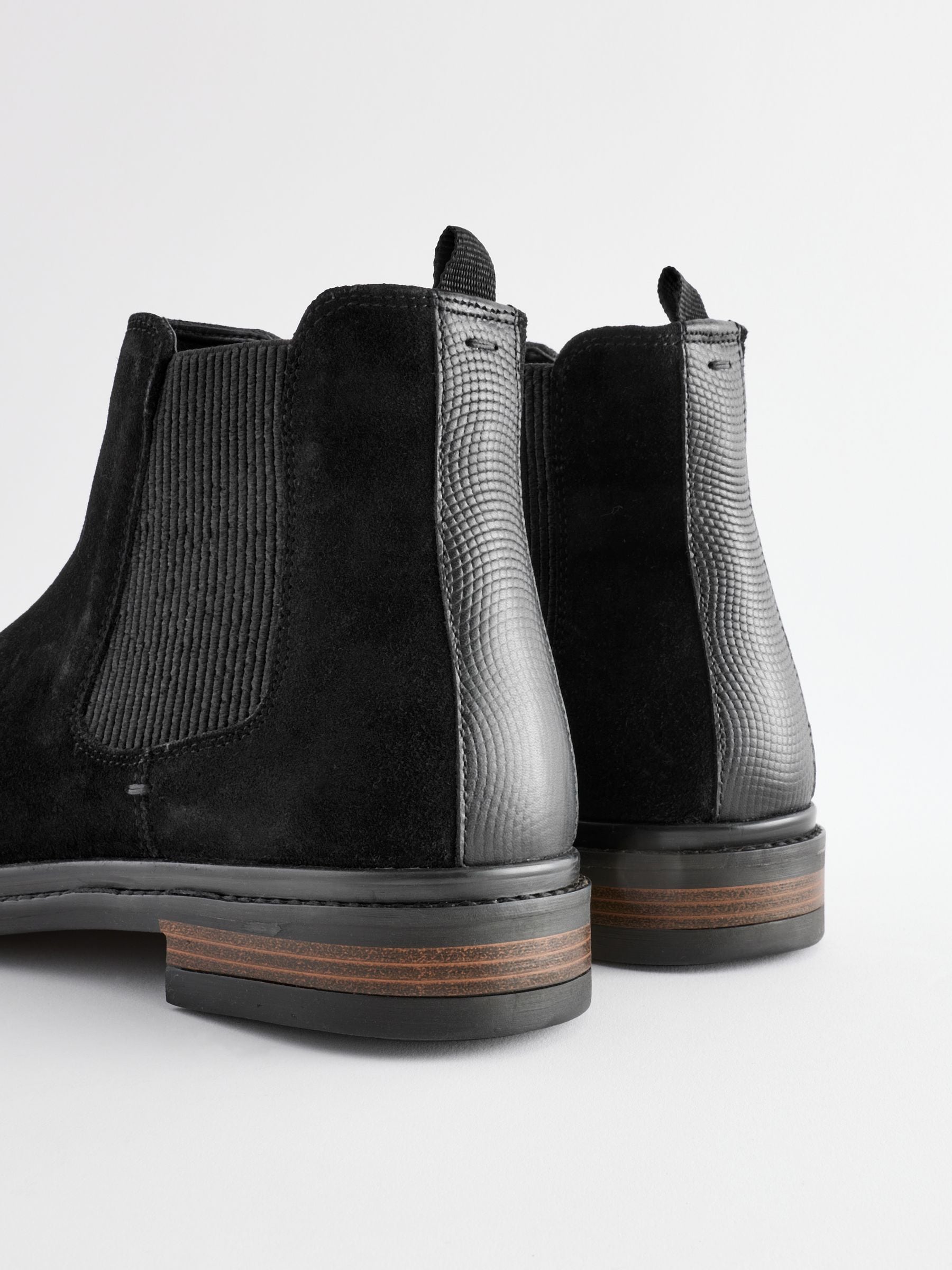 Black suede chelsea ankle boots outlet
