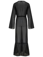 Pour Moi Black Long Sleeve Chiffon Maxi Beach Kimono - Image 5 of 5