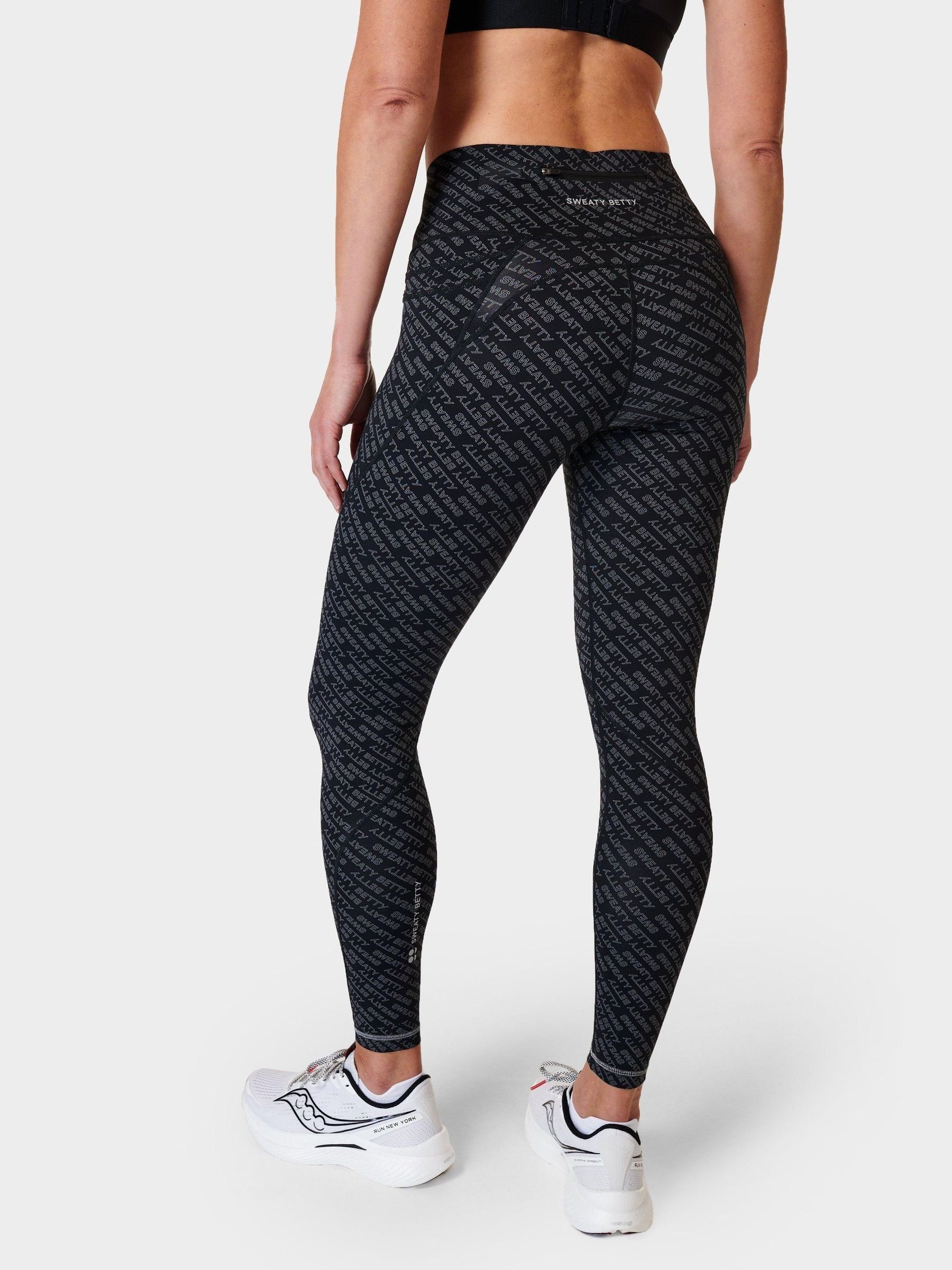Buy Sweaty Betty Grey Glitch Typography Print Full Length Power Pro Workout Leggings from Next Luxembourg
