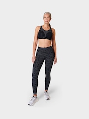 Sweaty Betty Grey Glitch Typography Print Full Length Power Pro Workout Leggings - Image 4 of 10