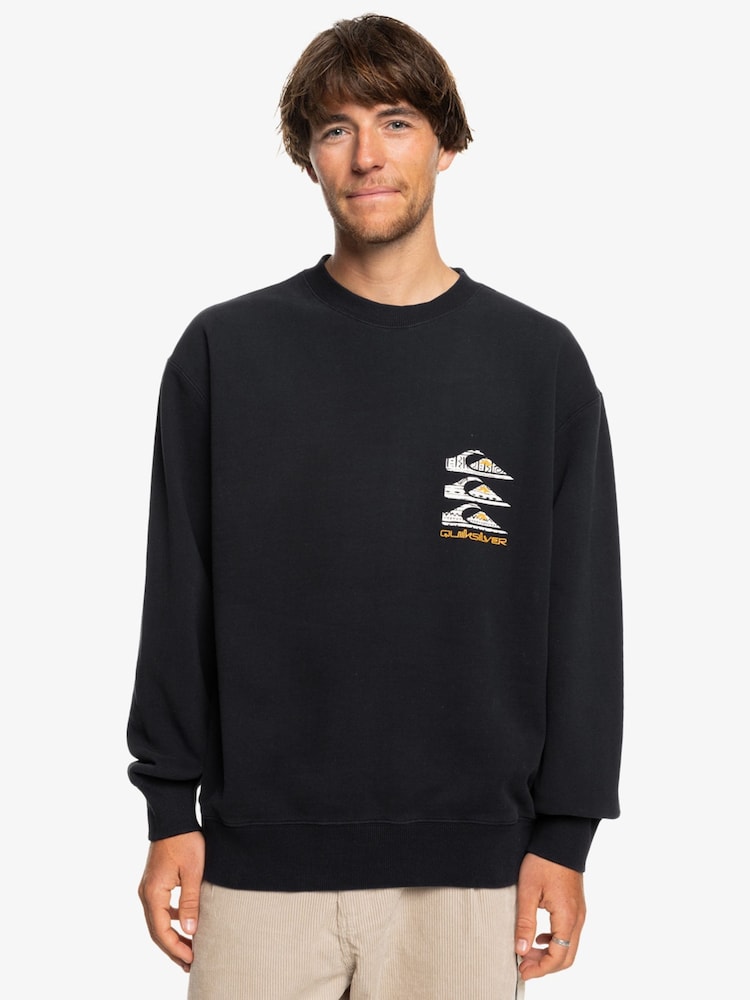 Quiksilver Black Watson Lake Logo Crew Neck Sweatshirt - Image 2 of 7
