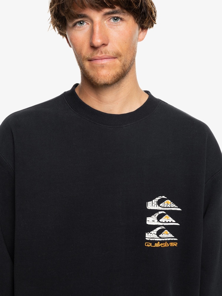 Quiksilver Black Watson Lake Logo Crew Neck Sweatshirt - Image 5 of 7