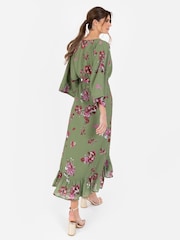 Lovedrobe Wrap Kimono Dress With Ruffled High Low Hem - Image 2 of 5