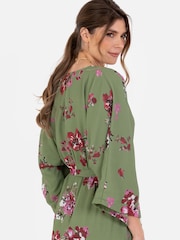 Lovedrobe Wrap Kimono Dress With Ruffled High Low Hem - Image 4 of 5
