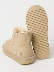FatFace Mabel Light Natural Suede Slipper Boots - Image 2 of 3