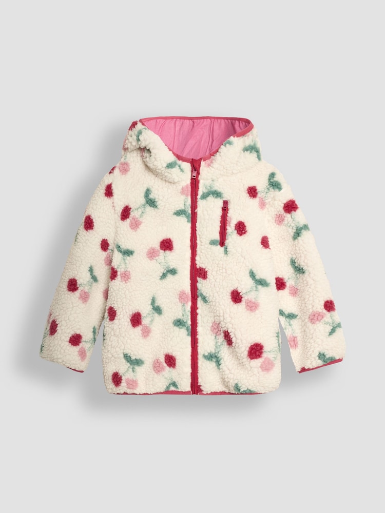 JoJo Maman Bébé Cream Cherry Teddy Fleece - Image 2 of 6