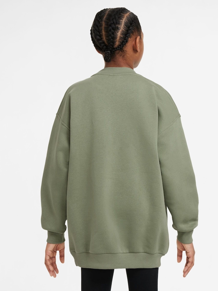 Olivovozelená - Flísová mikina Nike Oversized Club - Obrázok 2 z 7