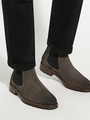 Dune London Grey Chelty Brushed Suede Chelsea Boots - Image 1 of 6
