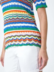 Roman Multi Wave Print Knitted Cotton Top - Image 5 of 5
