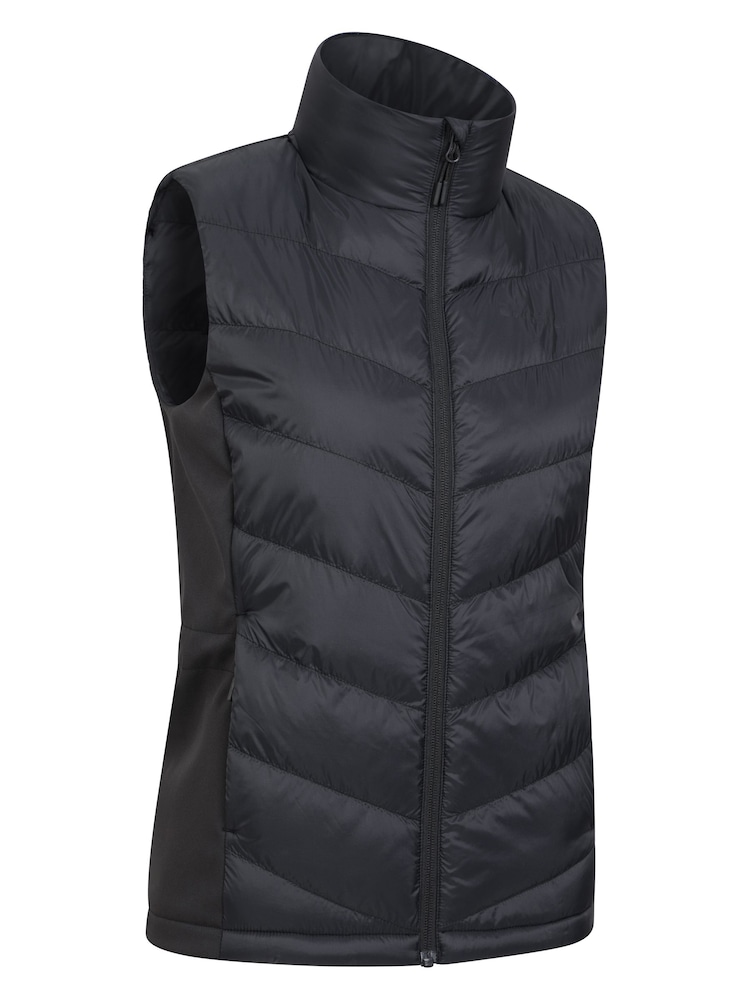 Schwarz - Mountain Warehouse Damen Turbine Wattierte Hybrid-Weste - Bild 2 von 7 Schwarz - Mountain Warehouse Damen Turbine Wattierte Hybrid-Weste - Bild 2 von 7