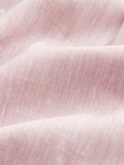 Damson Pink Regular Fit Signature Linen Blend Short Sleeve Shirt - Image 7 of 7