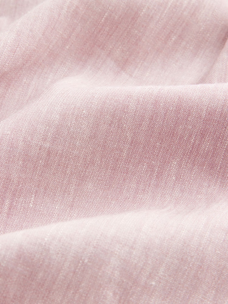 Damson Pink Regular Fit Signature Linen Blend Short Sleeve Shirt - Image 7 of 7