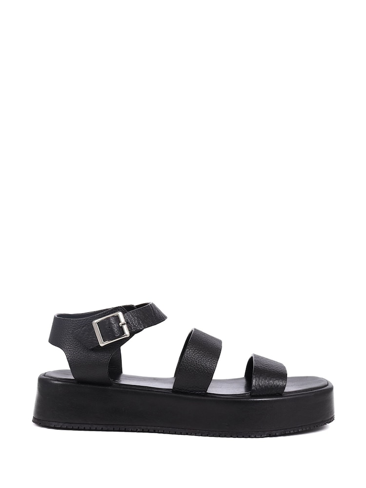 Jones Bootmaker Hailey Leather Platform Black Sandals - Image 2 of 6