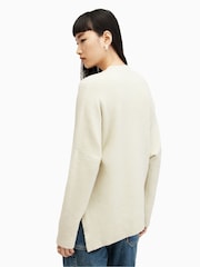 AllSaints Cream Lock Crew Neck Jumper - Image 2 of 7