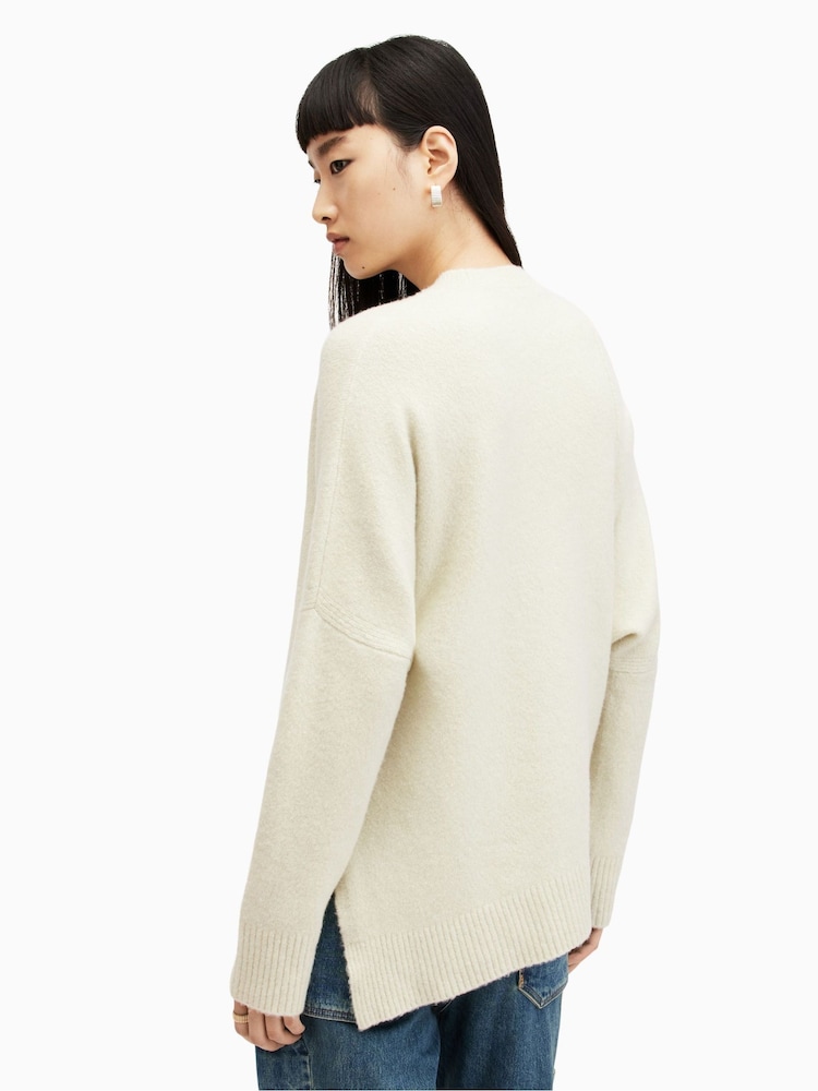 AllSaints Cream Lock Crew Neck Jumper - Image 2 of 7