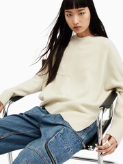 AllSaints Cream Lock Crew Neck Jumper - Image 4 of 7