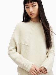 AllSaints Cream Lock Crew Neck Jumper - Image 6 of 7
