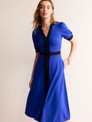 Boden Blue Petite Petra Puff Sleeve Ponte Dress - Image 2 of 5