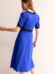 Boden Blue Petite Petra Puff Sleeve Ponte Dress - Image 4 of 5