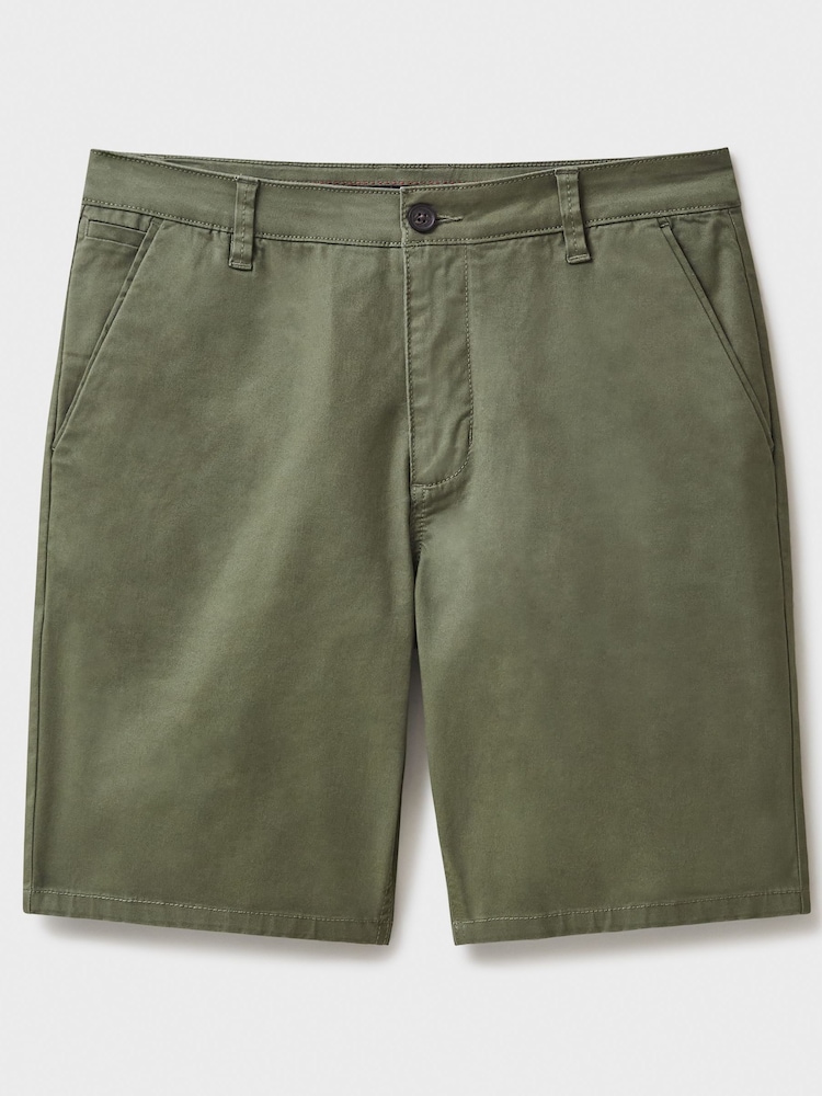Crew Clothing Light Green Classic Bermuda Cotton Stretch Chinos Shorts - Image 4 of 4