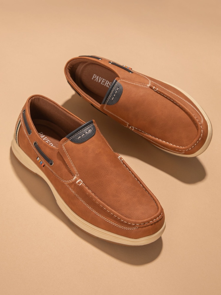 Pavers Natural Pavers Blue Slip On Boat Shoes - Image 1 of 6