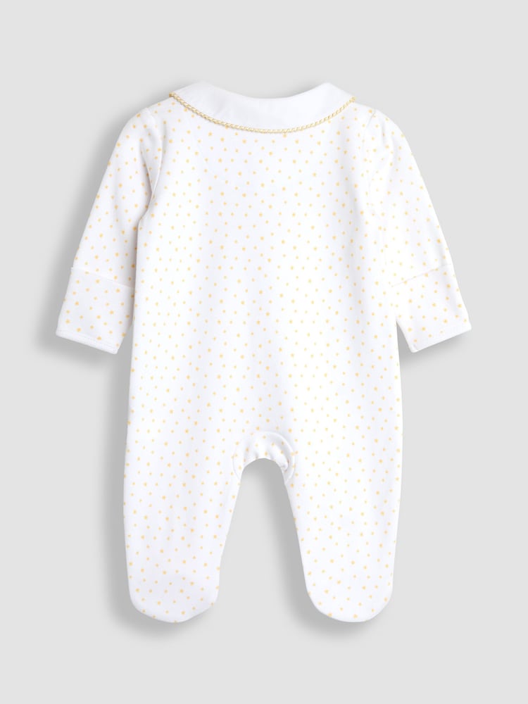 JoJo Maman Bébé White Welcome Little One Sleepsuit - Image 2 of 3