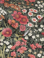 Graham & Brown Black Wallflower Wallpaper Sample - Image 3 of 3