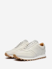 Oliver Sweeney Cream Hand Finished Calf Leather Retro Trainers - Image 3 of 5