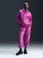 Nike Light Purple Oversized Sportswear Phoenix Fleece Mini Swoosh Pullover Hoodie - Image 1 of 12