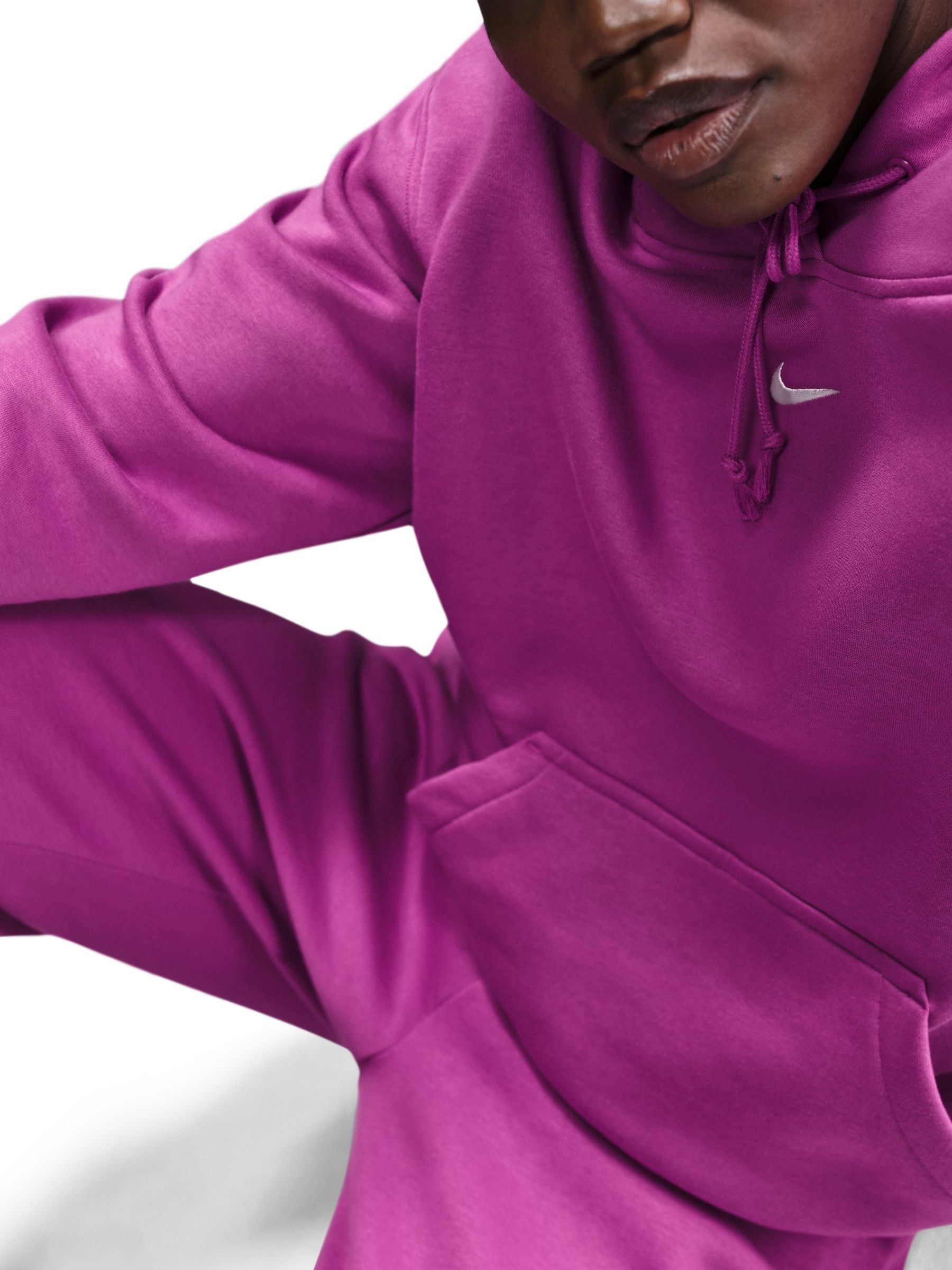 nike mini swoosh oversized hoodie purple
