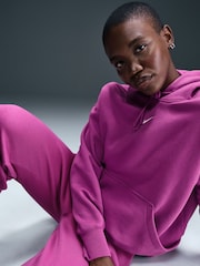 Nike Light Purple Oversized Sportswear Phoenix Fleece Mini Swoosh Pullover Hoodie - Image 2 of 12