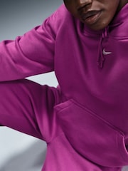 Nike Light Purple Oversized Sportswear Phoenix Fleece Mini Swoosh Pullover Hoodie - Image 4 of 12