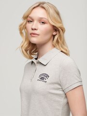 SUPERDRY Grey SUPERDRY 90s Fitted Polo Shirt - Image 3 of 6