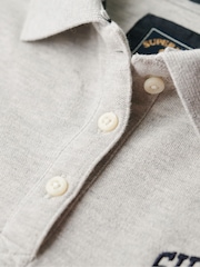 SUPERDRY Grey SUPERDRY 90s Fitted Polo Shirt - Image 6 of 6