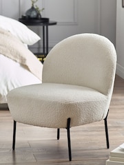Julian Bowen Cream Lulu Boucle Accent Chair - Image 1 of 5