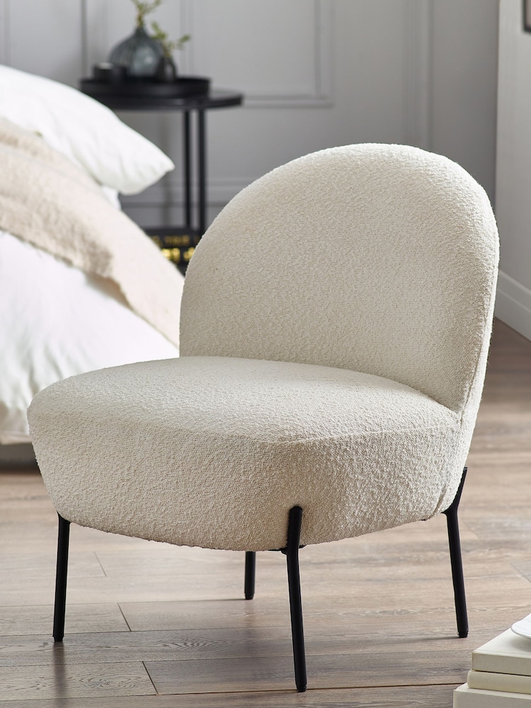 Julian Bowen Cream Lulu Boucle Accent Chair - Image 1 of 5