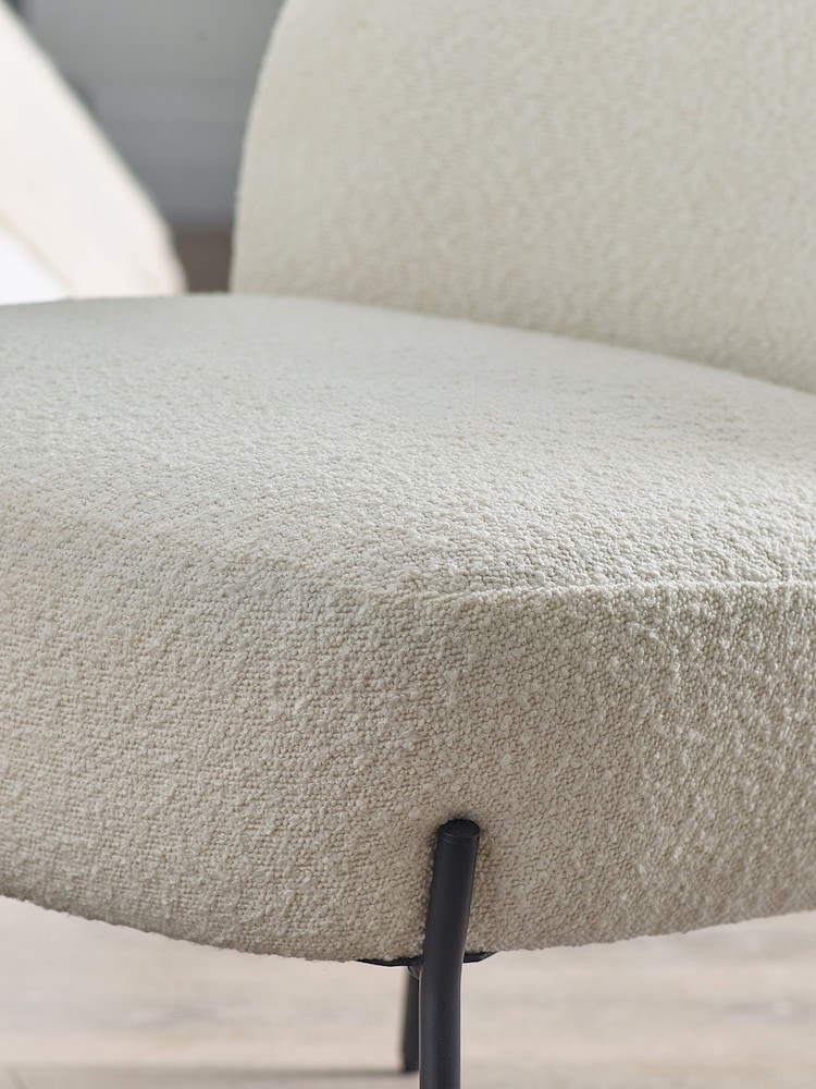 Julian Bowen Cream Lulu Boucle Accent Chair - Image 2 of 5