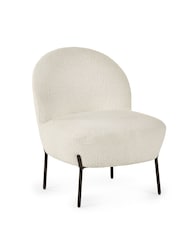 Julian Bowen Cream Lulu Boucle Accent Chair - Image 3 of 5