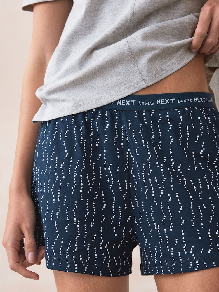 Navy Spot Short Set Pyjamas - Image 3 of 8