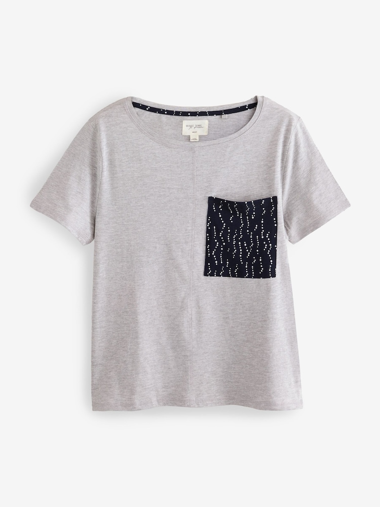 Navy Spot Short Set Pyjamas - Image 5 of 8