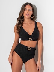 Pour Moi Black High Waist Ibiza Bikini Bottom - Image 1 of 5
