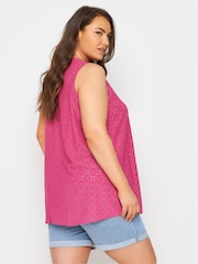 Yours Curve Blue Broderie Pleated Swing Vest 2 Pack - Image 4 of 6